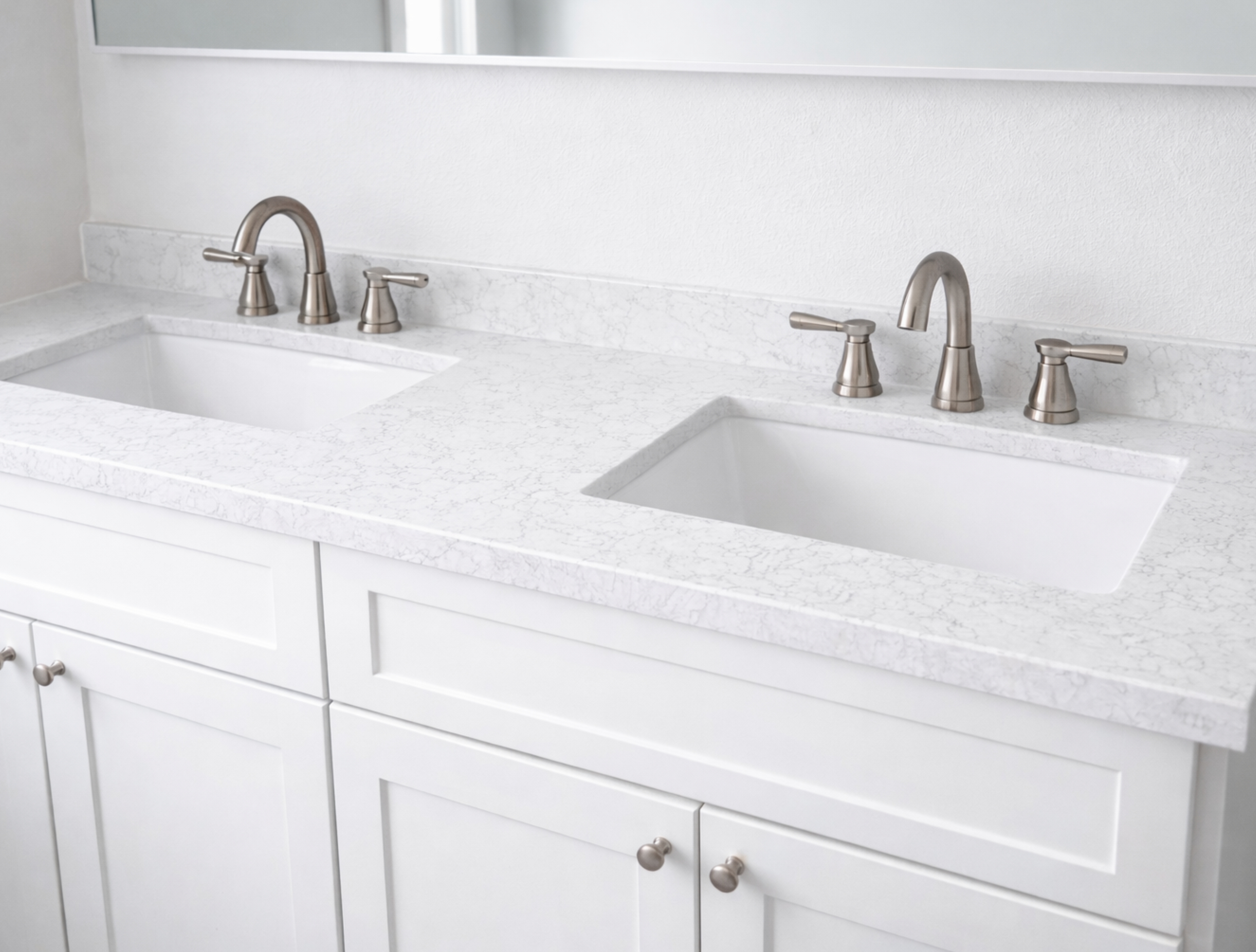 Showroom custom stone bathroom vanity mockup